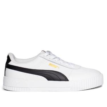 Imagem de Tênis Feminino Puma Carina Branco e Preto, Branco, Preto, 35