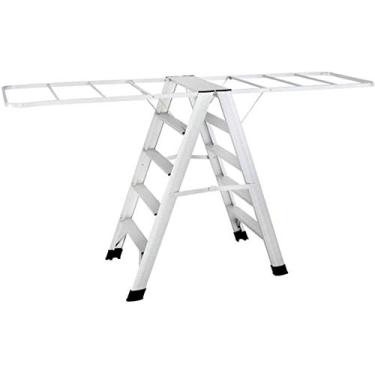 Imagem de 3FLQOOPP Secador de ar de roupas aquecido elétrico Airer Airer de roupas Airer de chão dobrável Airfoil casa varanda transporte espinha de peixe escada airer (cor: A) (cor: B)