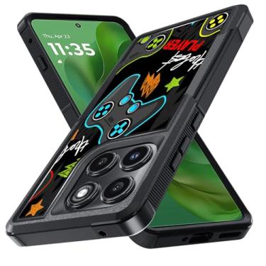 Imagem de Candykisscase Para Motorola Edge 2025, o melhor padrão de videogame de jogador, absorção de choque, capa protetora de camada dupla híbrida de silicone interno para Moto G Stylus 5G (Motorola Edge 2025