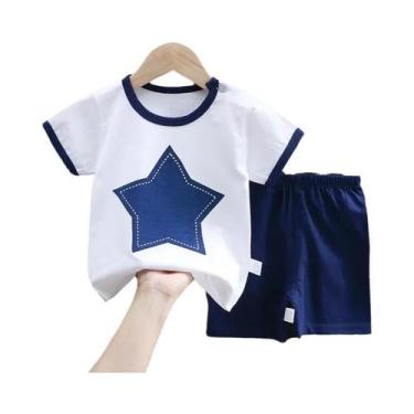 Imagem de Conjunto De Roupas De Verão Para Crianças, Camiseta De Algodão E Short