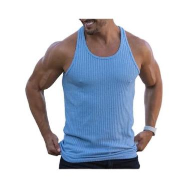 Imagem de Camiseta Regata Masculina De Verão Com Listras Para Academia, Sem Mang