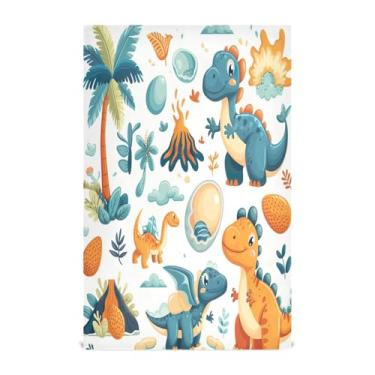 Imagem de Wassud Toalhas de cozinha Dinossauros fofos Toalhas de prato de cozinha 1 pacote panos de prato macios com laço para pendurar toalha de mão de secagem rápida super absorvente toalhas de chá de mesa