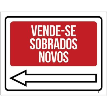 Imagem de Placa Sinalização - Vende-Se Sobrados Novos Esquerda 36X46