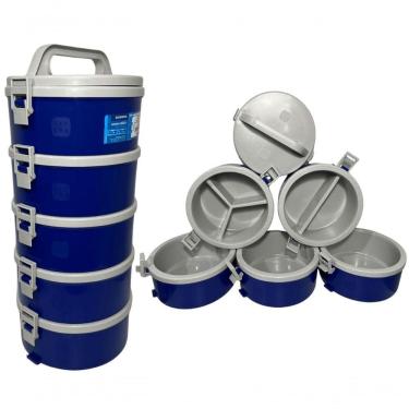 Imagem de Jogo De Marmitas Térmica Div 5 Peças 1,5 Litros Azul Soprano