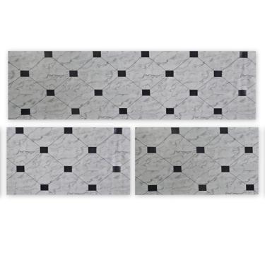 Imagem de Kit 3 Peças Jogo Cozinha Passadeira Manta Vinilico Laminado Marmore Carrara