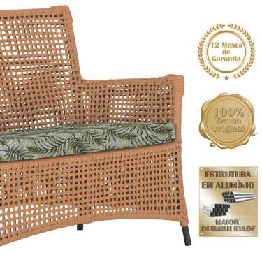 Imagem de Jogo Sofá E 2 Poltronas E Mesa Igapó Preta E5 Trama Original Terra Cota