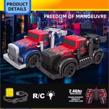 Imagem de brinquedos infantil Carreta Optimus com luz solta fumaça de controle r