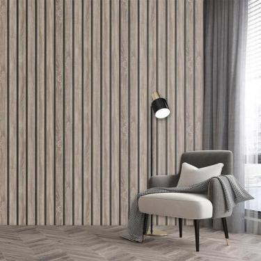 Imagem de Papel De Parede Ripas De Pinus Cinza Ripado Adesivo Lavavel - LRP