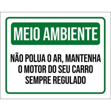 Imagem de Kit 5 Placa Acm Meio Ambiente Não Polua Ar 18X23 - Sinalizo