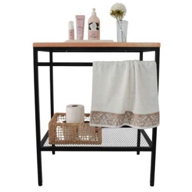 Imagem de Gabinete Balcão De Banheiro Ou Lavabo Com Pés Estilo Industrial E Tamp