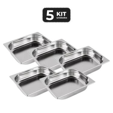 Imagem de Kit 5 cuba sem alca inox 1/2 gn 65 para buffet - Chef Line