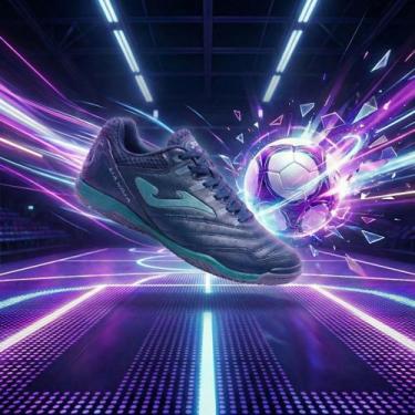 Imagem de Chuteira Para Jogar Futsal Joma Máxima Indoor Original -, Preto, Verde