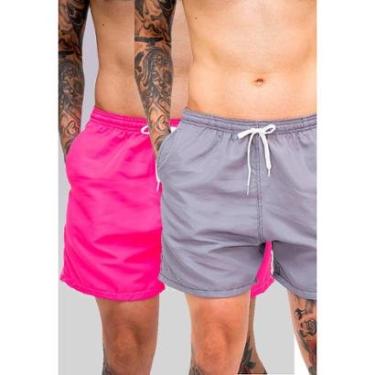 Imagem de Kit 2 Short Masculino Tactel Tectel Praia Leve Secagem Rápida Bermuda Academia Treino Verão-Unissex