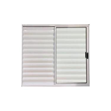 Imagem de Janela Veneziana 3 Folhas Alumínio Branco 120x120 - Brecorimo
