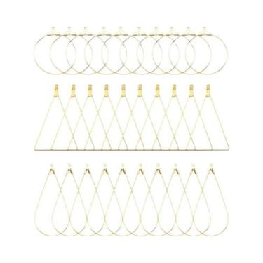 Imagem de Kit De Brincos De Argola Em Prata, Ouro E Cobre Com Ganchos E Fechos P