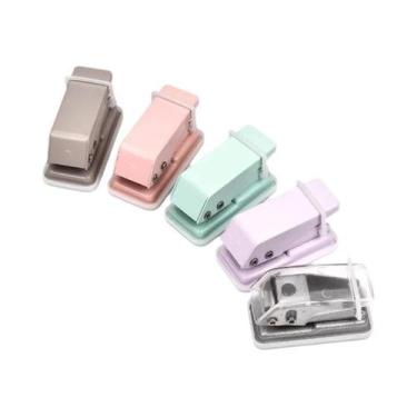 Imagem de Mini Furador Colorido Portátil, Cortador De Papel Redondo Kawaii, Mate