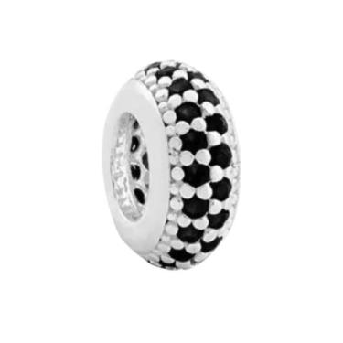 Imagem de Berloque Separador Zircônia Preta Prata 925