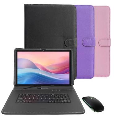 Imagem de Kit Capa c/ Teclado Tipo C Mouse Bluetooth p/Tablet Acrensly M13 10.1 