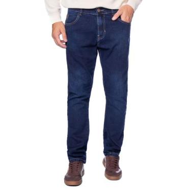 Imagem de Calça Jeans Masculina Dixie Reta Azul Escuro, Azul escuro, 40