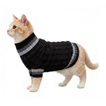 Imagem de Roupinha para Gato Tricot Listrada - Quentinha e Confortável - Katlen 