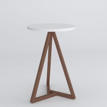 Imagem de Mesa Lateral Sala de Estar Classic Redonda Pé Madeira - TEBARROT, Bran