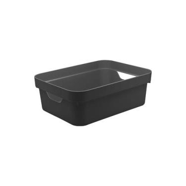 Imagem de Caixa organizadora Ou 10,5L Linha Cube, Preto