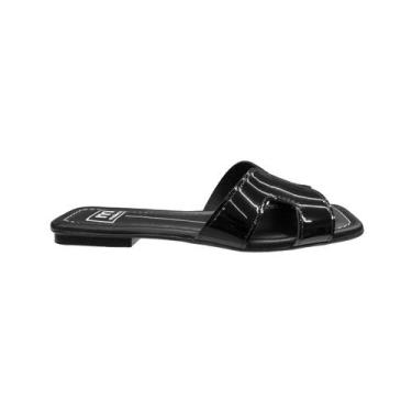 Imagem de Rasteira casual flatform moleca, Preto, 35