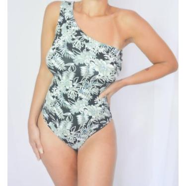 Imagem de Maiô de um ombro só - Lado Praia, Floral preto, 42