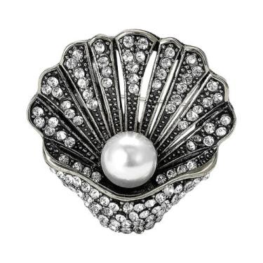 Imagem de Broche De Estrela-do-mar Esmaltado Unissex Feminino Com Pérola E Conch