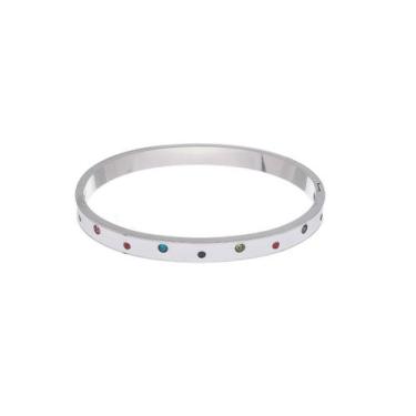 Imagem de Bracelete esmaltado com pontos coloridos em aço - VIDIÈ