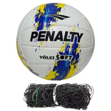 Imagem de Kit Bola DeVolei PenaltySoft XCosturada XXIII+Rede De Vôlei Master Red