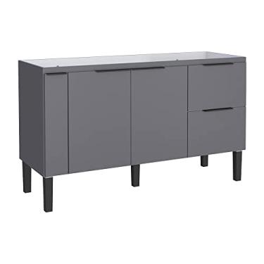 Imagem de Gabinete Armário de Cozinha para Pia 150 Madeira Cisne Cozimax Cinza