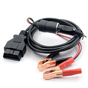 Imagem de VSTM Cabo de alimentação de emergência ECU para veículo OBD II protetor de memória (3 metros) com jacaré de encaixe 12V bateria de carro isqueiro soquete de extensão de energia