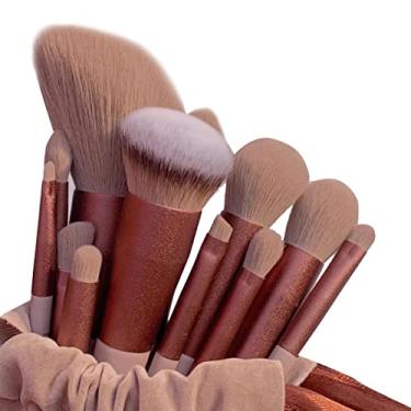 Imagem de Conjunto de pincéis de maquiagem para corretivo de cosméticos pincéis de maquiagem para fundação Kabuki Foundation Brush Face Lip Eye Makeup Sets, 13 peças conjunto de pincéis com bolsa de armazenamento