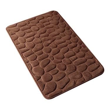 Imagem de Kiboule Tapete de banho paralelepípedos em relevo macio memória espuma almofada tapete tapete antiderrapante absorvente de água tapete de cadeira tapete lavável à máquina tapete de banheiro tapete 16 x 2