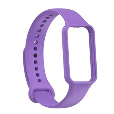 Imagem de Pulseira Silicone Sport Cores Vivas Compatível com Amazfit Band 7 (Lilás)