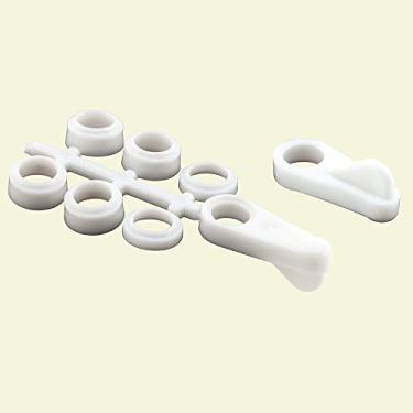 Imagem de Clipes universais de tela, alinhados a 2,2 cm, estrutura de plástico, cor branca, anéis empilháveis de ajuste de altura, pacote com 4