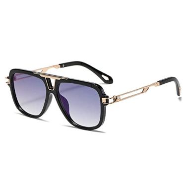 Imagem de Óculos de sol retrô de armação grande tons de negócios casual quadrado óculos de sol masculino óculos de sol, 3, tamanho único