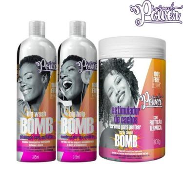 Imagem de Kit Shampoo + Condicionador + Creme Pentear Grande Big Wash Bomb Soul