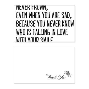 Imagem de Poesia Never Frown Always Smile Cartão de agradecimento aniversário aniversário saudações casamento agradecimento