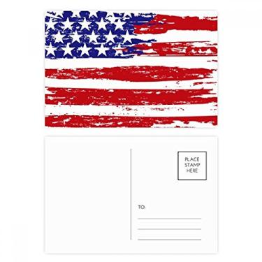 Imagem de Conjunto de cartão postal Star And Stripes Air Brushing Bandeira dos Estados Unidos Cartão de felicitações de aniversário