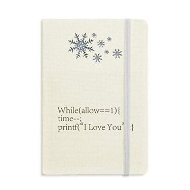 Imagem de Caderno de anotações "Love You" com flocos de neve para inverno