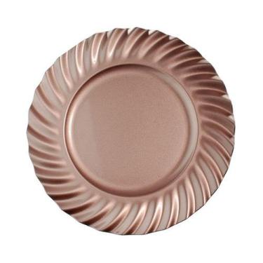 Imagem de Sousplat Borda Ondas Rose Gold 33cm - 01 Unidade - Cromus Natal - Rizz