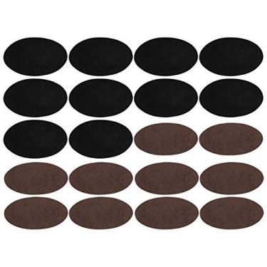 Imagem de Adesivos ovais para passar a ferro, 10 pares de adesivos de ferro com adesivo, lenços de reparo de pano para decorar roupas, capas de manchas acessórios faça-você-mesmo (cinco pares de preto + cinco pares de marrom)