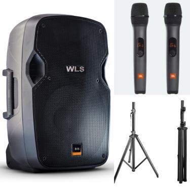 Imagem de Caixa WLS S15 Ativa BT + 2 Microfones s/fio JBL + Tripé