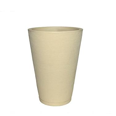Imagem de Vaso Planta Decorativo Jardim Polietileno Coluna Redonda 34x50 Cor:Bege