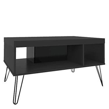Imagem de Mesa de Centro com pés de ferro e tampo em Tamburato 50mm LIBERTY cor Preto - Artely