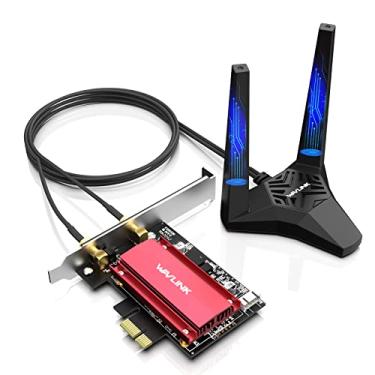 Imagem de WAVLINK Placa de rede AX5400M WiFi 6E PCIe 2024, adaptador sem fio AX210 Tri-Band com Bluetooth 5.3, MU-MIMO, WPA3, OFDMA, suporte de baixo perfil, dissipador de calor, para PC Windows 11/10