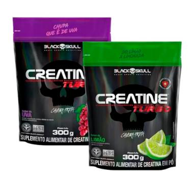 Imagem de Kit 2x Creatine Turbo Refil 300g - Black Skull (Uva/Limão)