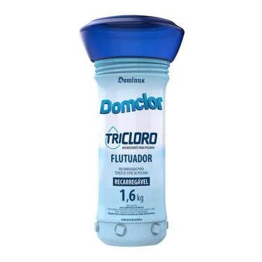 Imagem de Flutuador Tricloro 1.6 Kg DomClor 8 Pastilhas 200 Gr Para Piscinas Controle Bactérias Fungos Algas